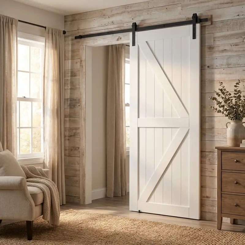Cottage V-Shape Barn Door | 930x2100mm | Track Kit Included - Image 2