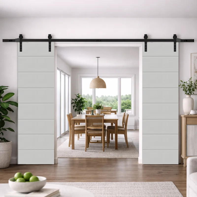 8 Horizontal double Sliding barn door | 1000x2100mm | Track kit Included - Image 2