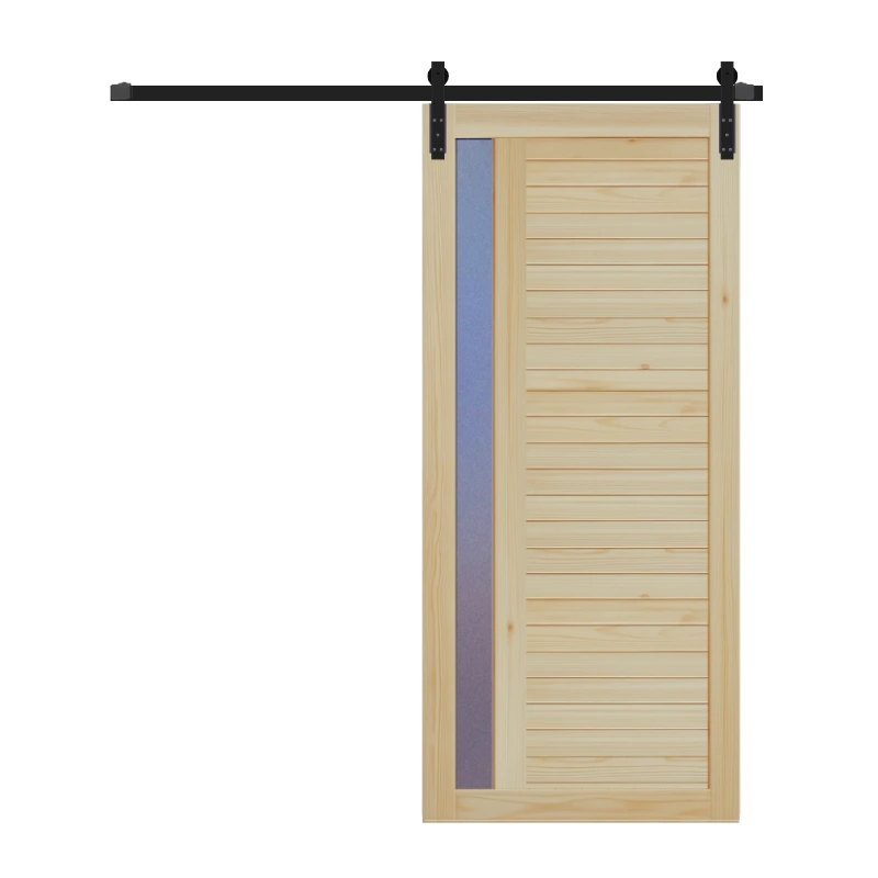 Glass Horizontal Sliding Barn Door