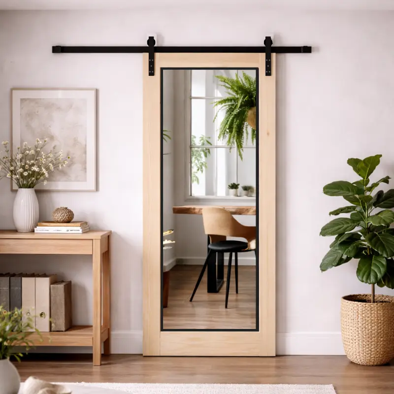 Mirror Sliding Barn Door | 930x2100mm | Track Kit Included - Image 2