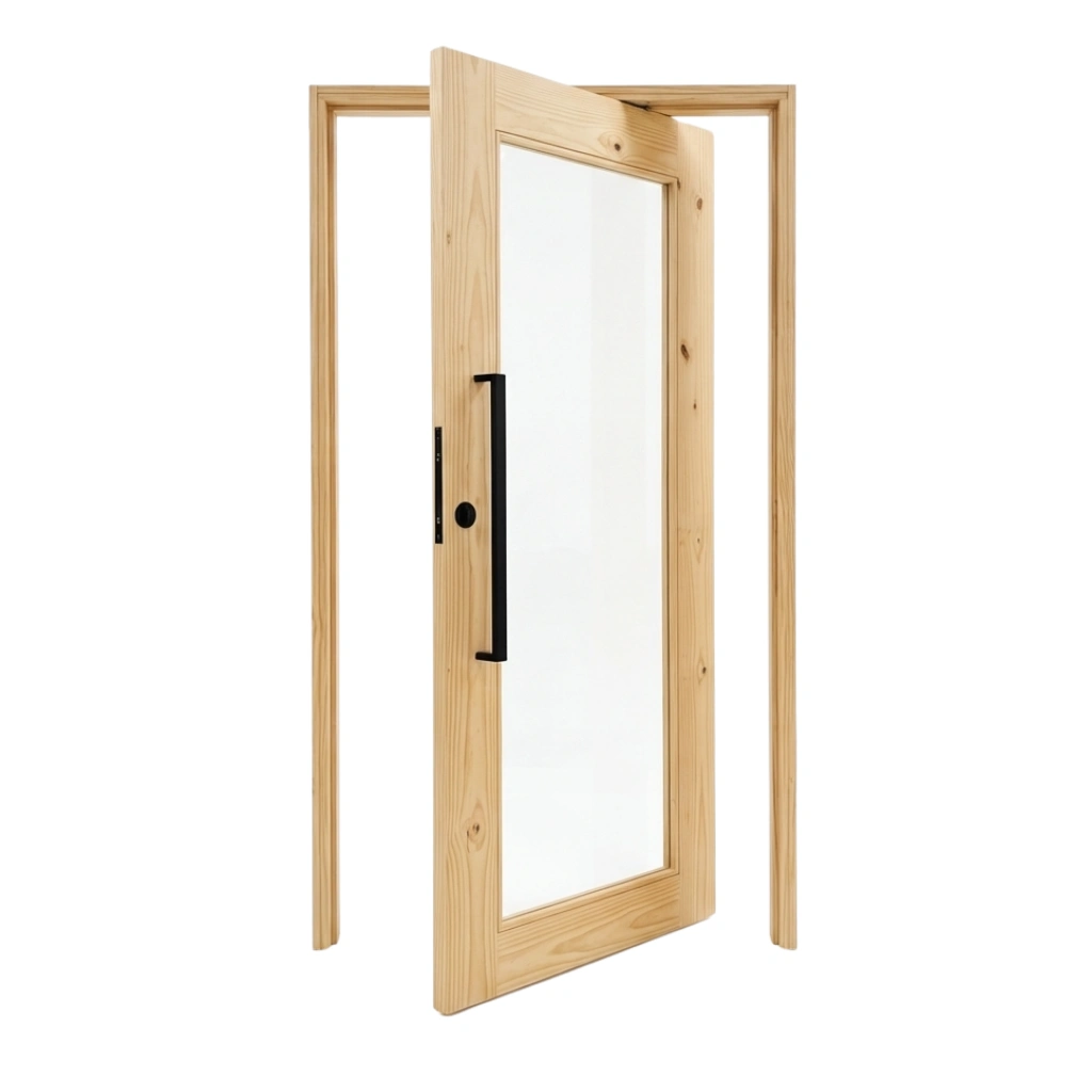 glass pivot interior door